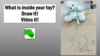 What is inside your toy?
Draw it!
Video it!
 