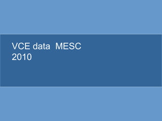 VCE data  MESC  2010 