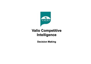 Valio Competitive
Intelligence
Decision Making
 