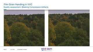 MHV’24
Film Grain Handling in VVC
08.12.2024 © Fraunhofer
Slide 83
Quality assessment- Masking Compression Artifacts
© Fraunhofer © Interdigital
 
