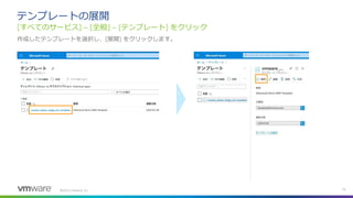 ©
すべてのサービス 全般 テンプレート をクリック
テンプレートの展開
作成したテンプレートを選択し、 展開 をクリックします。
 