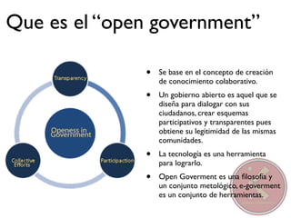 Open Government y Redes Sociales, una perspectiva