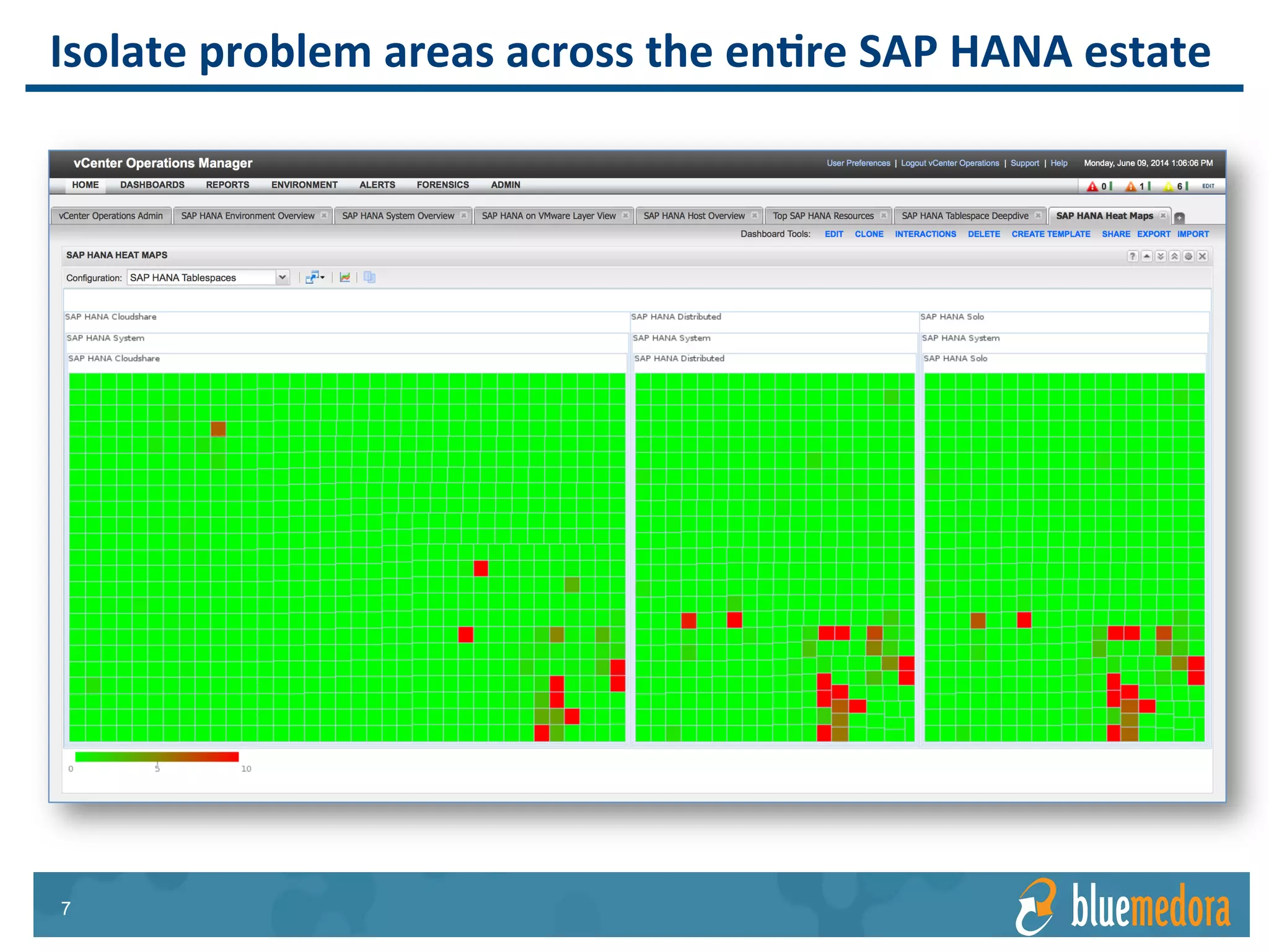 SAP HANA | Management Pack
Extend vRealize Operations’
machine learning
capabilities to SAP
Identify potential issues before they occur
 