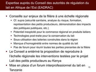 Les activités de l’ILRI en appui aux politiques de développement des filières