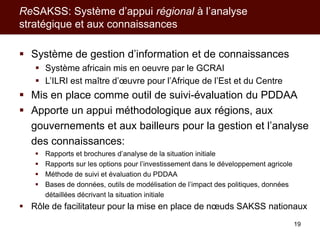 Les activités de l’ILRI en appui aux politiques de développement des filières