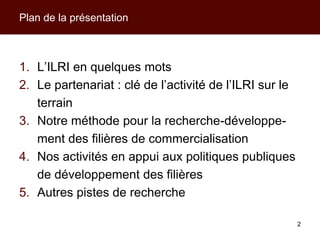 Les activités de l’ILRI en appui aux politiques de développement des filières