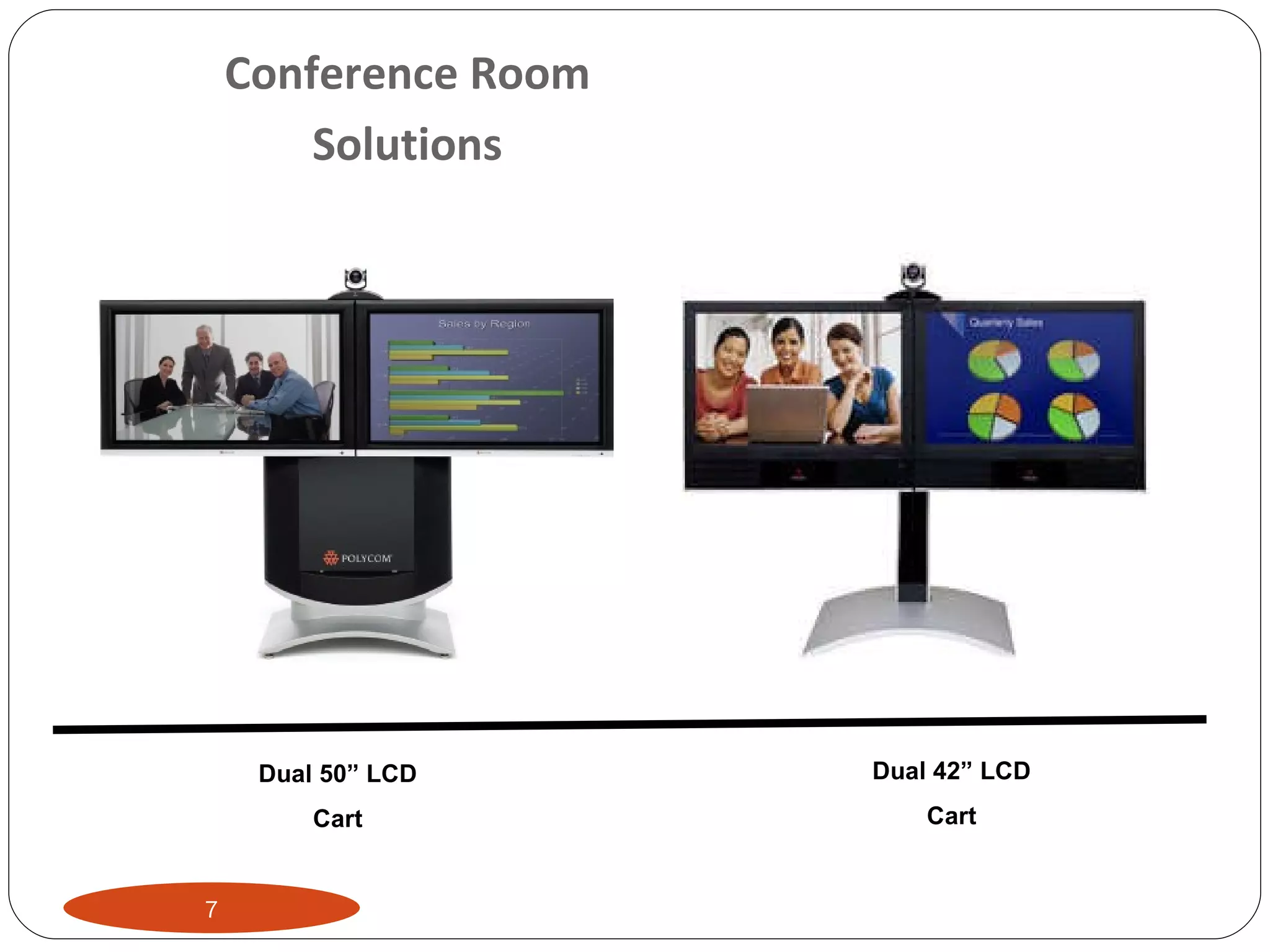 Dual 50” LCD Cart Conference Room Solutions Dual 42” LCD Cart 