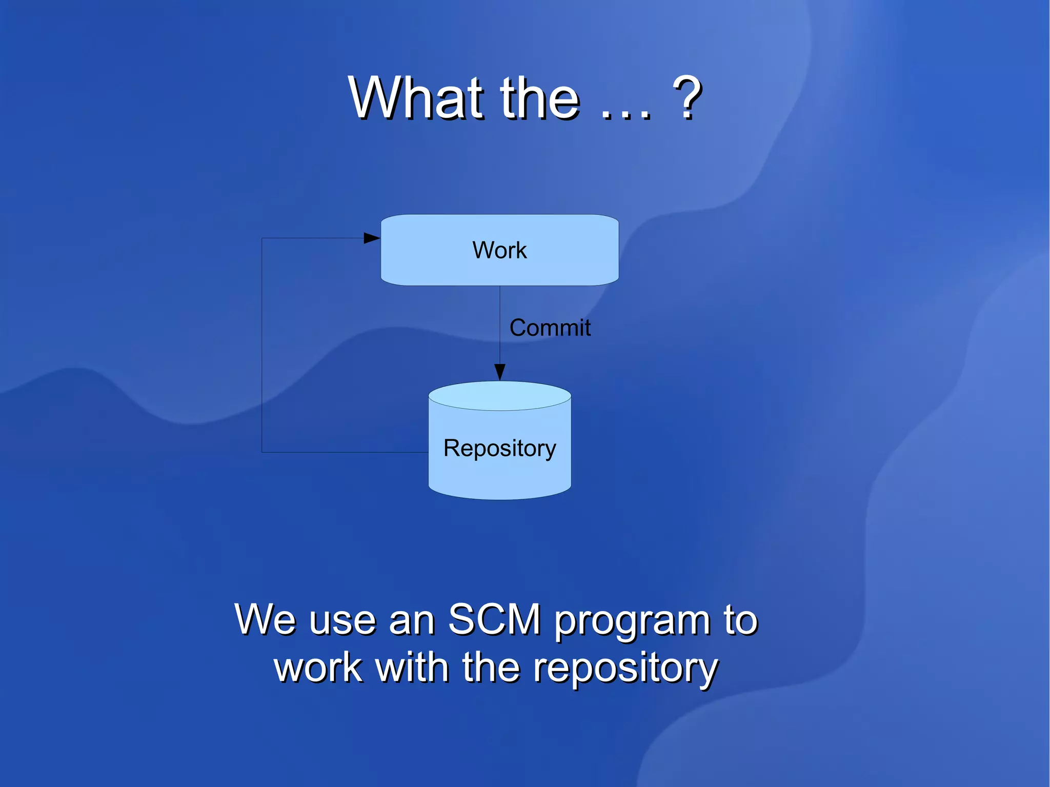 SCMs = Source Code Management systems 
