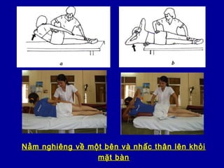 Nằm nghiêng về một bên và nhấc thân lên khỏiNằm nghiêng về một bên và nhấc thân lên khỏi
mặt bànmặt bàn
 