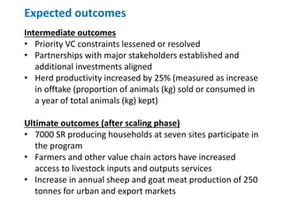 Update on the sheep and goat meat value chain transformation in Ethiopia project