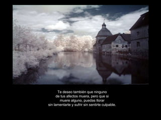 Te deseo también que ninguno de tus afectos muera, pero que si muere alguno, puedas llorar sin lamentarte y sufrir sin sentirte culpable. 