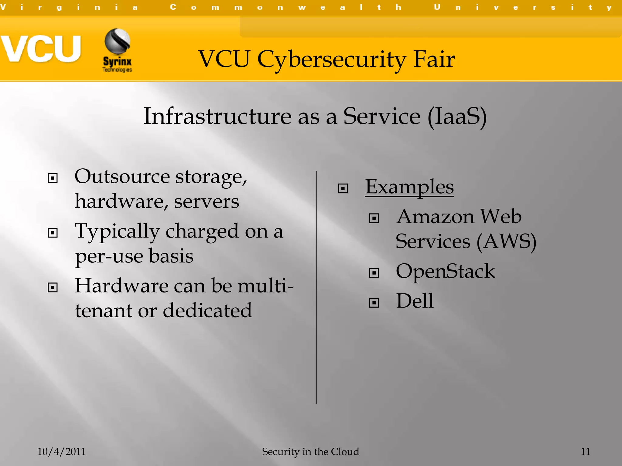 Office 36510/4/2011Security in the Cloud9Software as a Service (SaaS)