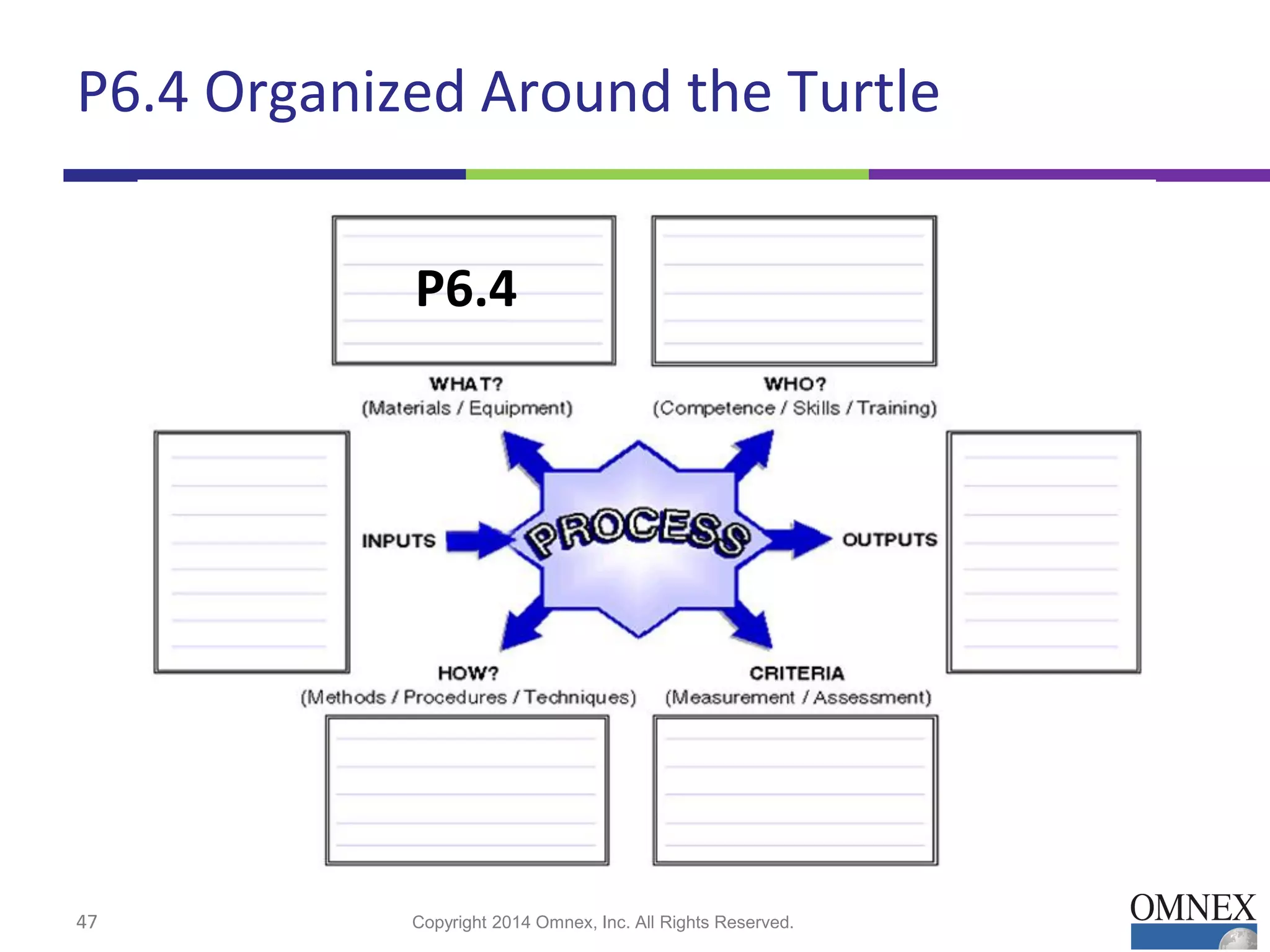 P6.4 Organized Around the Turtle
47 Copyright 2014 Omnex, Inc. All Rights Reserved.
P6.4
 