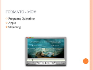 FORMATO - MOV Programa: Quicktime Apple Streaming 
