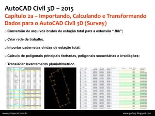 Vídeo aula Topografia Civil 3D | PPTX