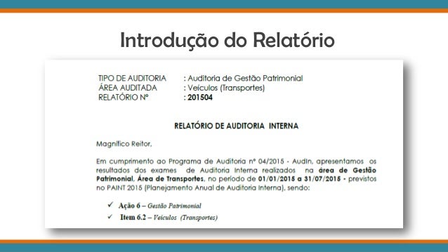 Modelo de relatorio de auditoria