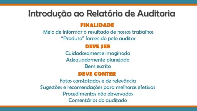 O que um relatório deve conter O que um relatório deve conter