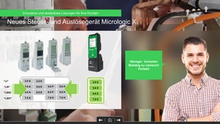 Weniger Varianten
Beliebig zu variieren!
Perfekt!
2.0 A
5.0 A
6.0 A
7.0 A
2.0 E
5.0 E
6.0 E
5.0 P
6.0 P
7.0 H
5.0 H
6.0 H
7.0 H
2.0 X
5.0 X
6.0 X
7.0 X
“LI”
“LSI”
“LSIG”
“LSIV”
Neues Steuer- und Auslösegerät Micrologic X
Innovative und skalierbare Lösungen für Ihre Kunden
 