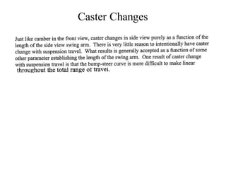 Caster Changes
 