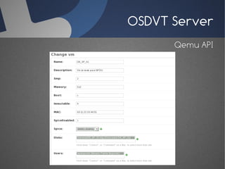 OSDVT Server
      Qemu API
 