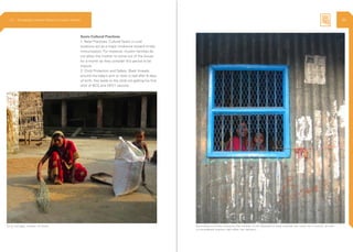 Socio-Cultural Practices
1. Natal Practices: Cultural factor in rural
locations act as a major hindrance toward timely
immunization. For instance, muslim families do
not allow the mother to come out of the house
for a month as they consider this period to be
impure.
2. Child Protection and Safety: Black threads
around the baby’s arm or neck is tied after 6 days
of birth, this leads to the child not getting his first
shot of BCG and OPV1 vaccine.
23 yr old lady, mother of three. According to Hindu customs the mother is not allowed to step outside her room for a month, as she
is considered impure right after her delivery
2.3 Ethnography | Vaccine Delivery Innovation Initiative 54
 