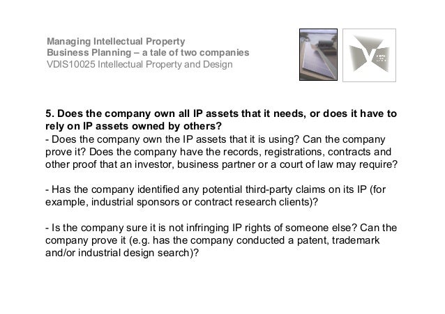 Intellectual property of a business plan