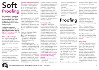 VIRTU DESIGN INSTITUTE: WORKING IN DIGITAL DESIGN - VDIS10021 22
Soft
Proofing
Soft proofing is the ability
to view a simu...