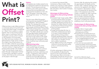 VIRTU DESIGN INSTITUTE: WORKING IN DIGITAL DESIGN - VDIS10021 5
What is
Offset
Print?
Offset printing or web offset printi...