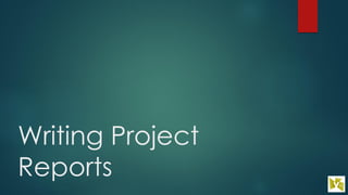 Lecture 5 - Writing a project report | PDF