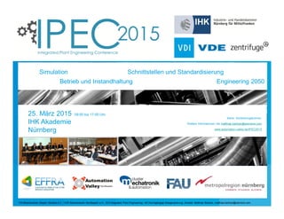 Industrie- und Handelskammer
Nürnberg für Mittelfranken
VDI Bayern Nordost
VDE Nordbayern
Seite 30
2. Markt&Technik Summit „Industrie 4.0“
München, 15. Oktober 2014 Industrie 4.0: Geschäftsmodelle und Umsetzung für den Mittelstand
Vielen Dank für Ihre
Aufmerksamkeit!
Matthias Barbian
VDI Bayern Nordost / VDE Nordbayern
E-Mail: matthias.barbian@siemens.com
Dr. Ronald Künneth
IHK Nürnberg für Mittelfranken
E-Mail: ronald.kuenneth@nuernberg.ihk.de
Prof. Dr. Kathrin Möslein, Sascha Oks
Friedrich-Alexander-Universität Erlangen-Nürnberg
E-Mail: kathrin.moeslein@fau.de
E-Mail: sascha.oks@fau.de
 