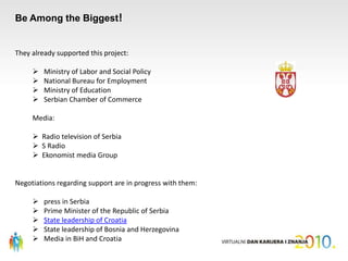    To increase the level of employment andeducation in regionand awareness of its importance