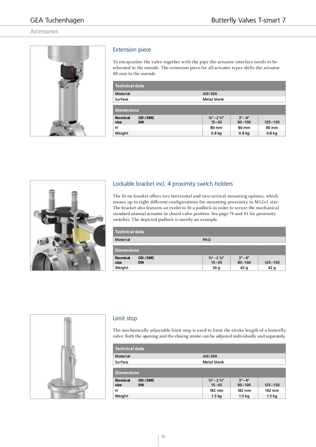 GEA Tuchenhagen Butterfly Valves Tsmart (Catalog 2014)