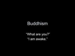 Buddhism
“What are you?”
“I am awake.”
 