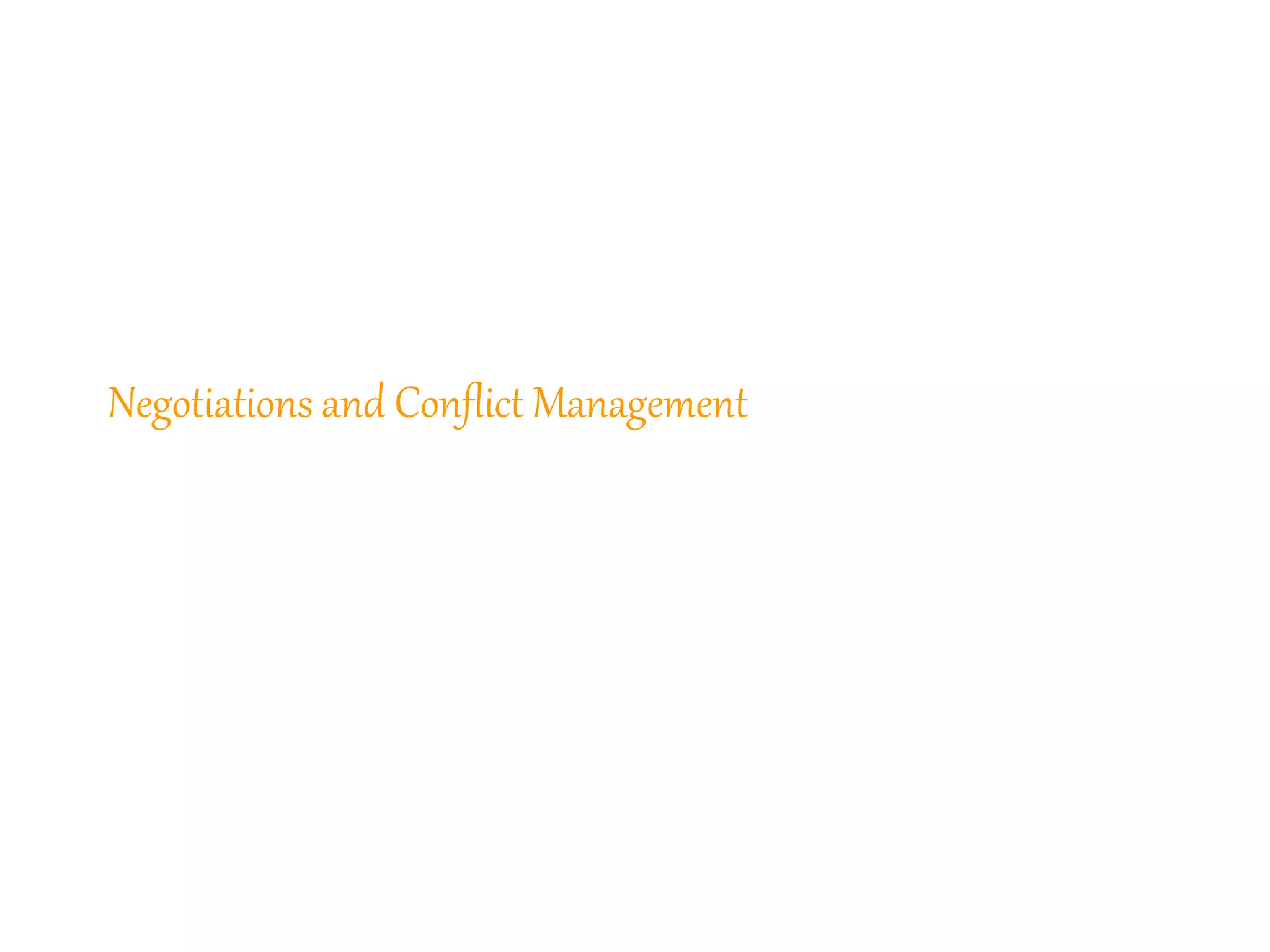 271
Negotiations and Conflict Management
 