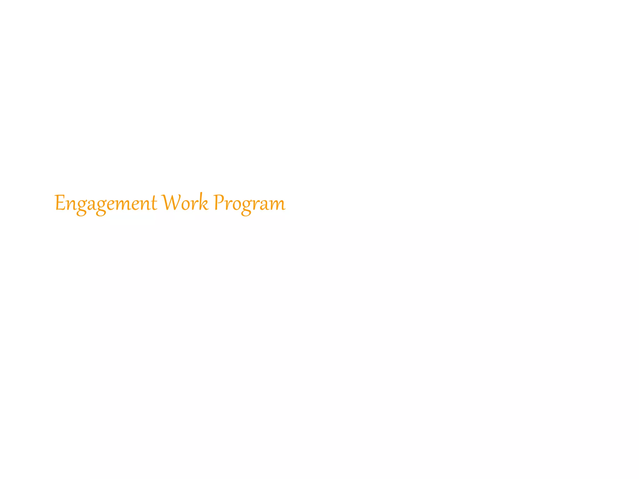 298
Engagement Work Program
 