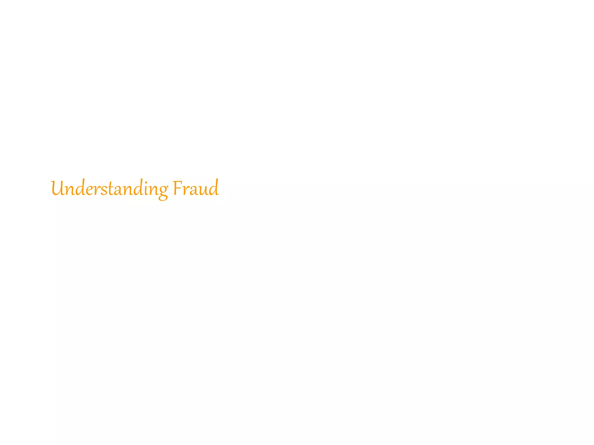 321
Understanding Fraud
 