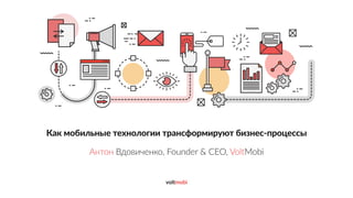 voltmobi
Как мобильные технологии трансформируют бизнес-процессы
Антон Вдовиченко, Founder & CEO, VoltMobi
 