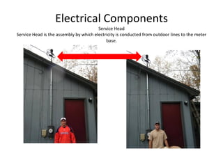 Electrical Components Service Head Service Head is the assembly by which electricity is conducted from outdoor lines to the meter base. 