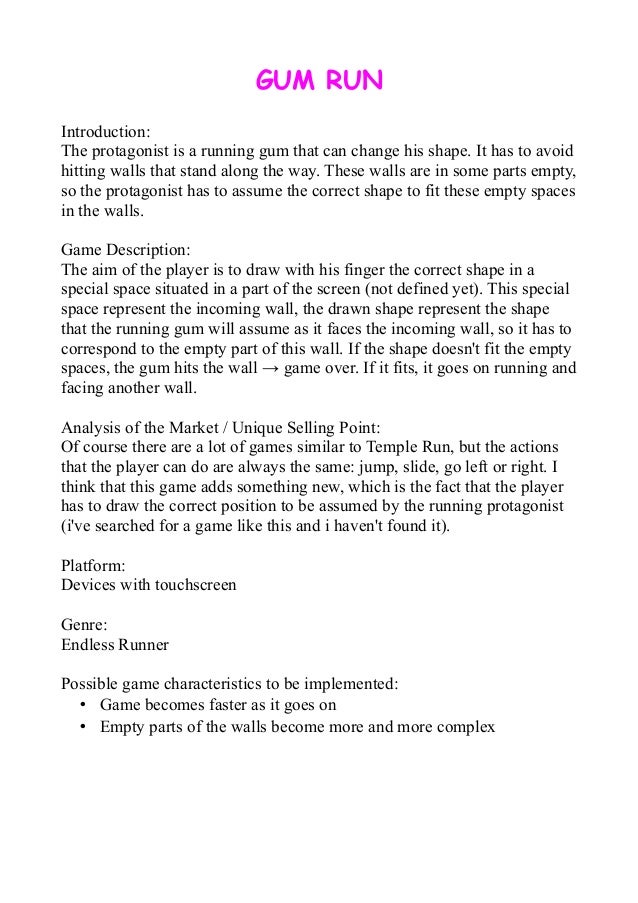 Examples of Game Concepts