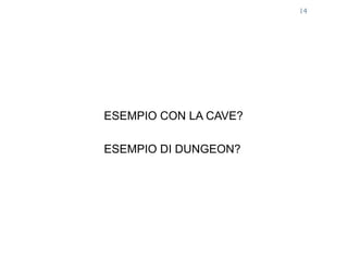 Pier Luca Lanzi e Michele Pirovano – Codemotion Milan November 2015
14
ESEMPIO CON LA CAVE?
ESEMPIO DI DUNGEON?
 
