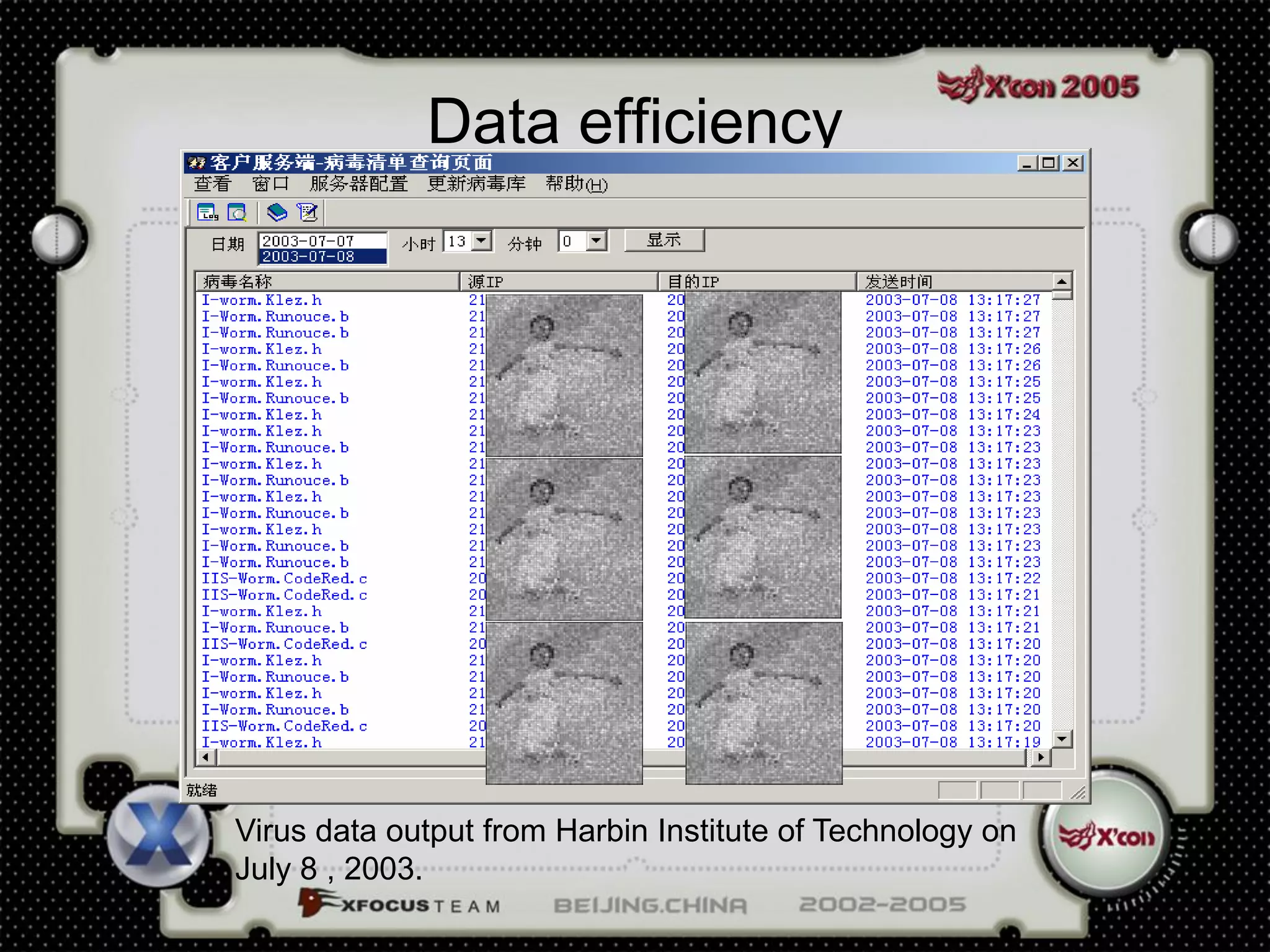 Data efficiency




Virus data output from Harbin Institute of Technology on
July 8 , 2003.
 