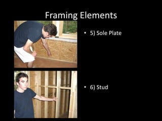 Framing Elements5) Sole Plate6) Stud