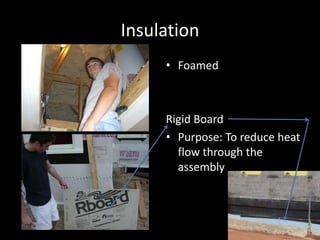 InsulationFoamedRigid BoardPurpose: To reduce heat flow through the assembly