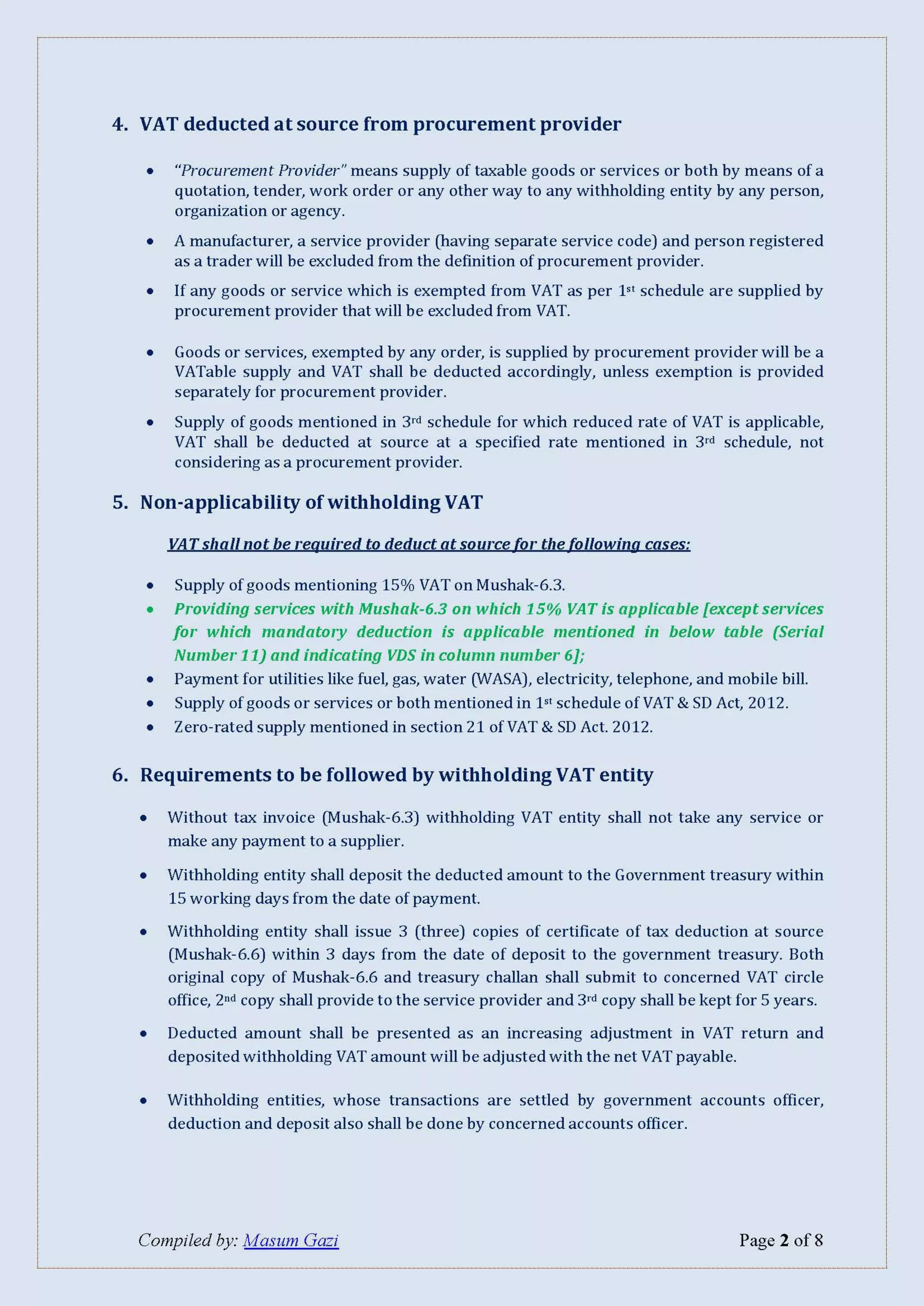 VDS Guideline and VAT rate for the FY 2020-2021 | PDF