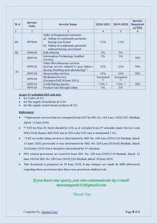 VDS Guideline and VAT rate for the FY 2020-2021 | PDF