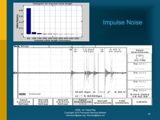 VDSL for Triple Play
Copyright 2010 Fernando Ramirez-Mireles
ramirezm@ieee.org, framirez@itam.mx
30
Impulse Noise
 