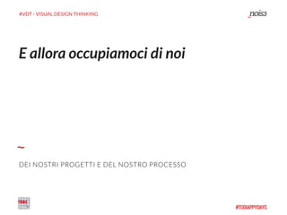 #VDT - VISUAL DESIGN THINKING
E allora occupiamoci di noi
DEI NOSTRI PROGETTI E DEL NOSTRO PROCESSO
 