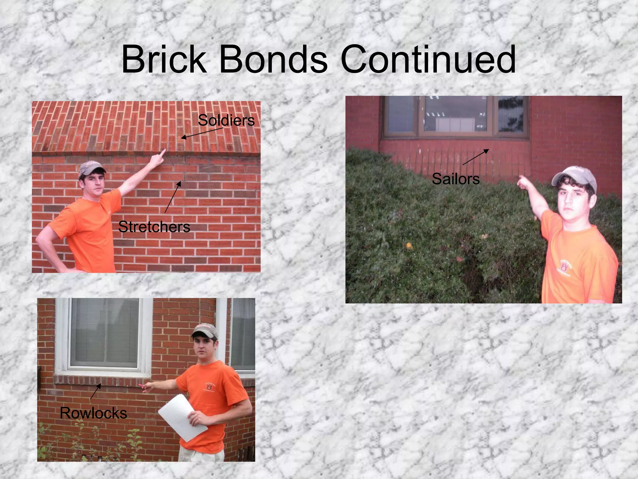 Brick Bonds Continued Soldiers Stretchers Sailors Rowlocks 