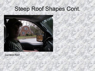 Steep Roof Shapes Cont. Gambrel Roof 
