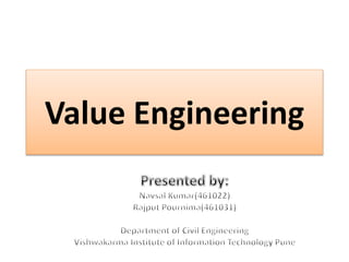 Value Engineering
 